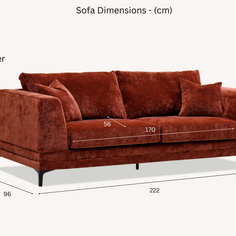Aluxo Lenox Sofa Range in Steel Velvet