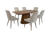 Elegant 1.8m Chestnut Oak Veneer Dining Table for Stylish Interiors