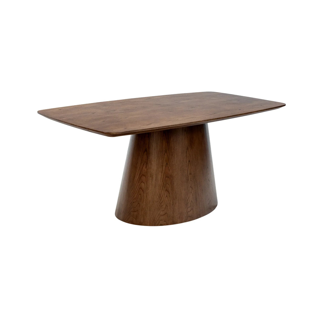 Elegant 1.8m Chestnut Oak Veneer Dining Table for Stylish Interiors