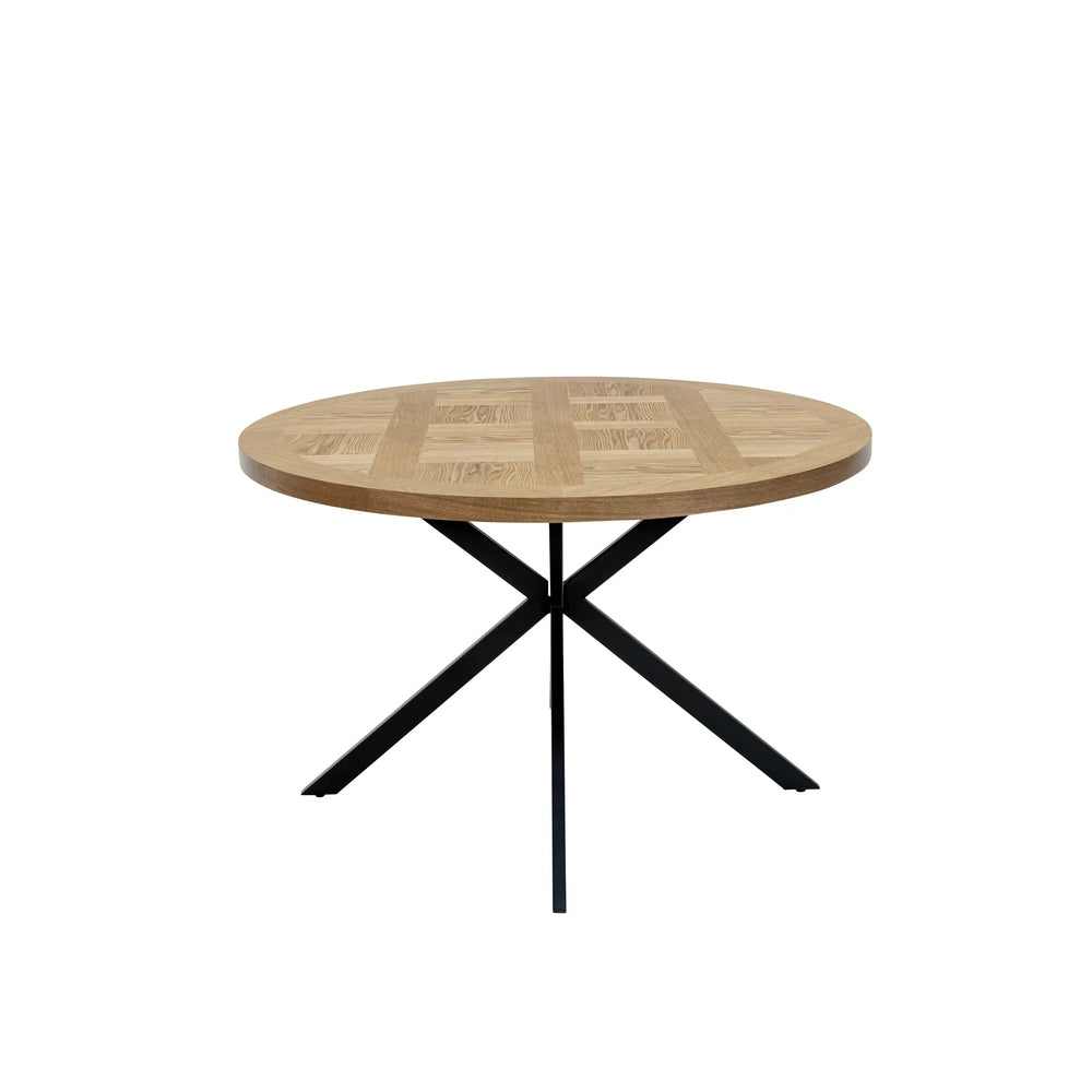 1.2m Round Medium Oak Veneer Dining Table - Stylish & Modern Design