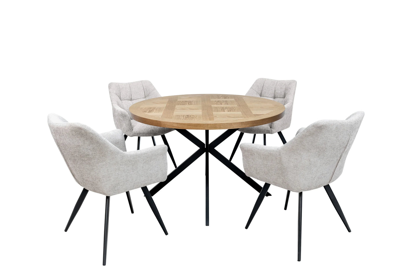 1.2m Round Medium Oak Veneer Dining Table - Stylish & Modern Design