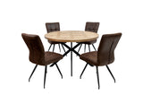 1.2m Round Medium Oak Veneer Dining Table - Stylish & Modern Design