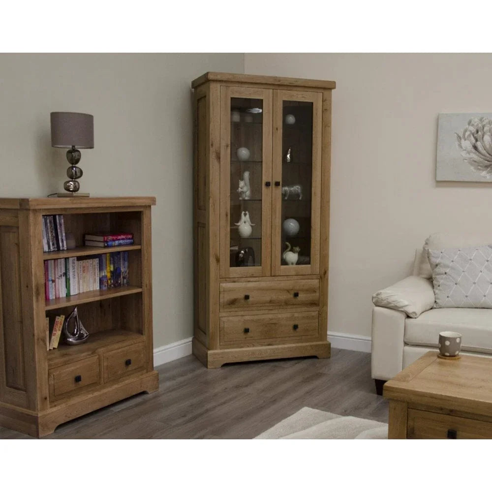 Buy oak bookcase and display cabinet online, living room wooden furniture, home decor