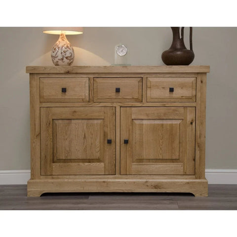 Buy oak sideboard cabinet online, rustic wood furniture for living room, modern storage unit