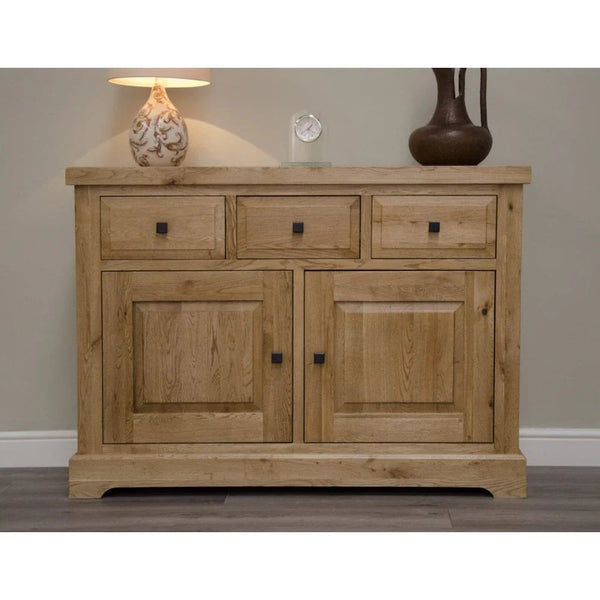 Buy oak sideboard cabinet online, rustic wood furniture for living room, modern storage unit