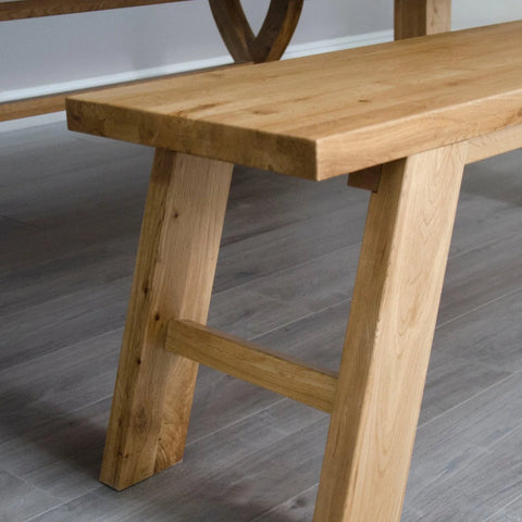 Buy solid wood bench online, modern oak dining bench, rustic furniture for home decor