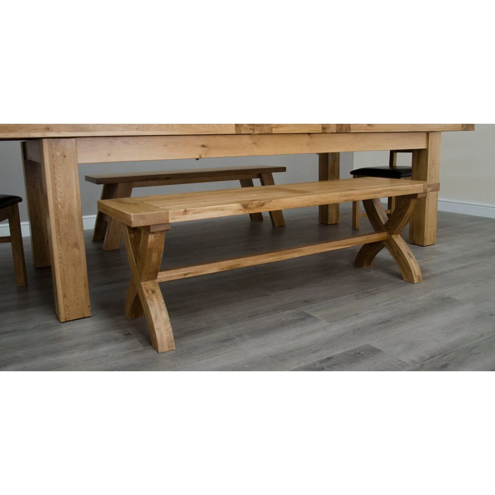 Buy solid wood dining bench online, rustic oak furniture, wooden kitchen bench seating