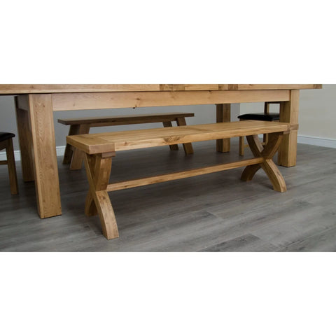 Buy solid wood dining bench online, rustic oak furniture, wooden kitchen bench seating