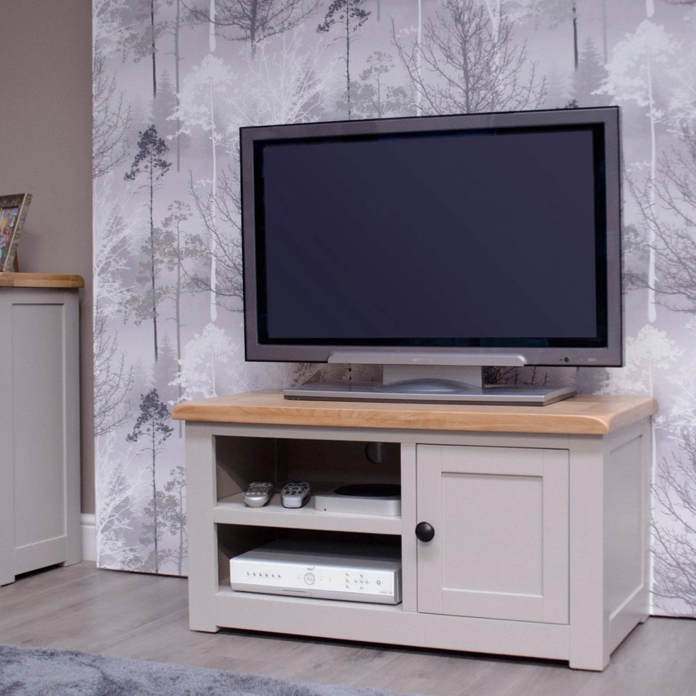 Buy TV stand online, modern oak and grey media unit, living room furniture sale