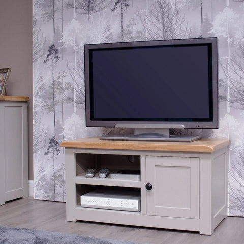 Buy TV stand online, modern oak and grey media unit, living room furniture sale