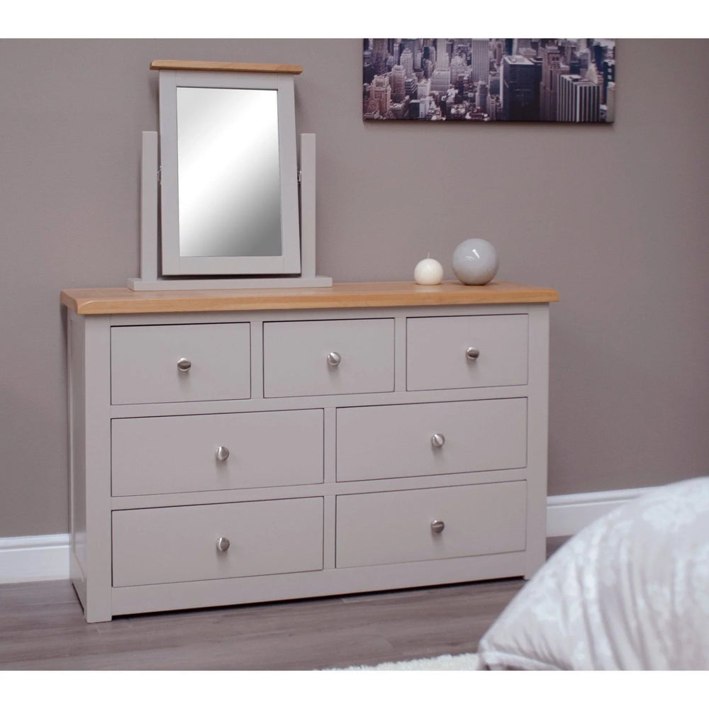 Buy grey dresser with mirror online, modern bedroom chest of drawers, storage cabinet