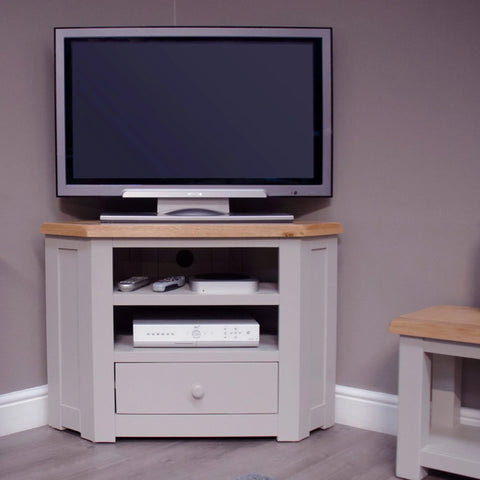 Buy corner TV stand with storage online, wooden media console, modern entertainment unit