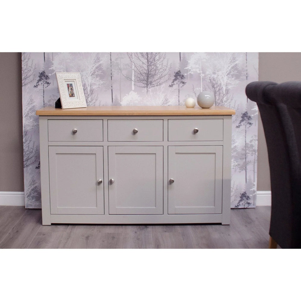 Buy grey sideboard cabinet online, modern storage unit in living room, contemporary furniture