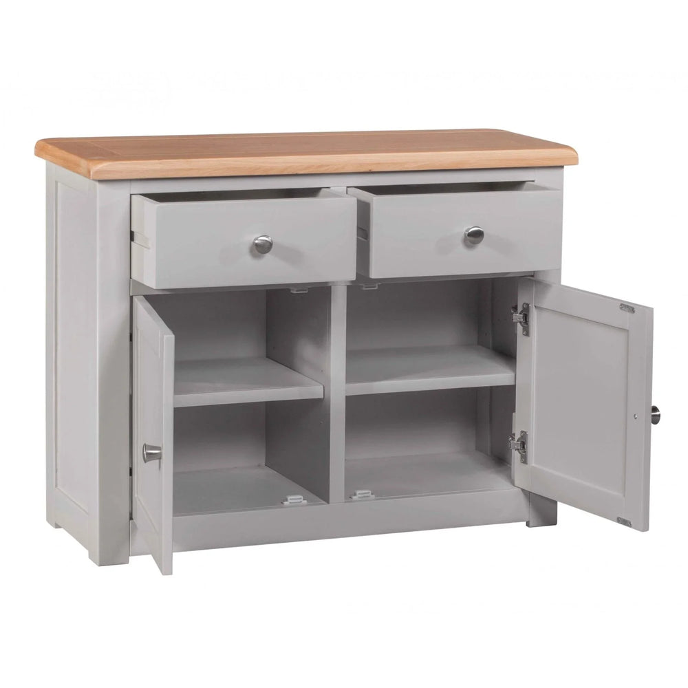 Buy grey wooden sideboard cabinet online, kitchen storage unit with drawers and shelves