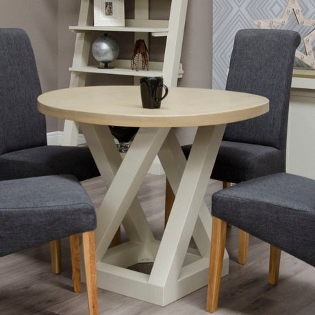 Painted Z Round Dining Table Base Only