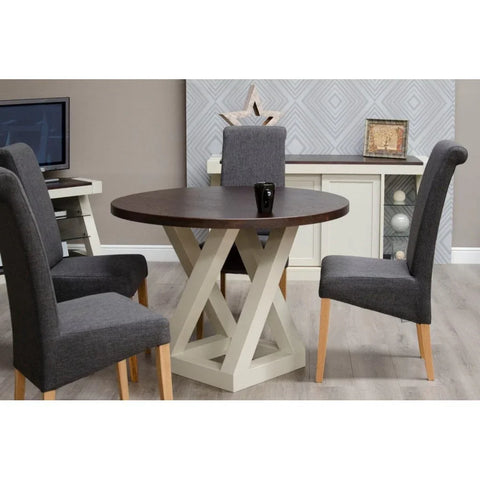 Painted Z Round Dining Table Base Only