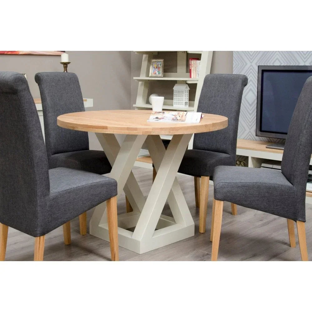 Painted Z Round Dining Table Base Only