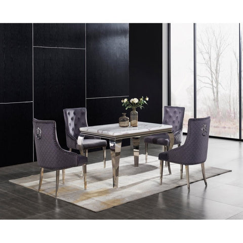 Pair Of Florence Dark Grey Lion Chairs