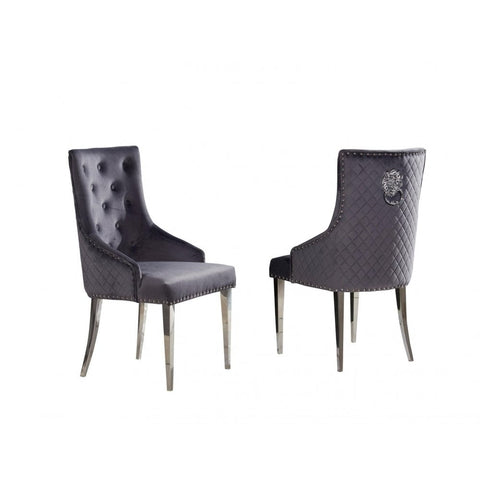 Pair Of Florence Dark Grey Lion Chairs