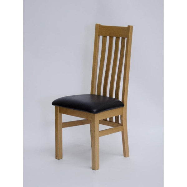 Perugia Oak Dining Chair With Brown Seat Pad