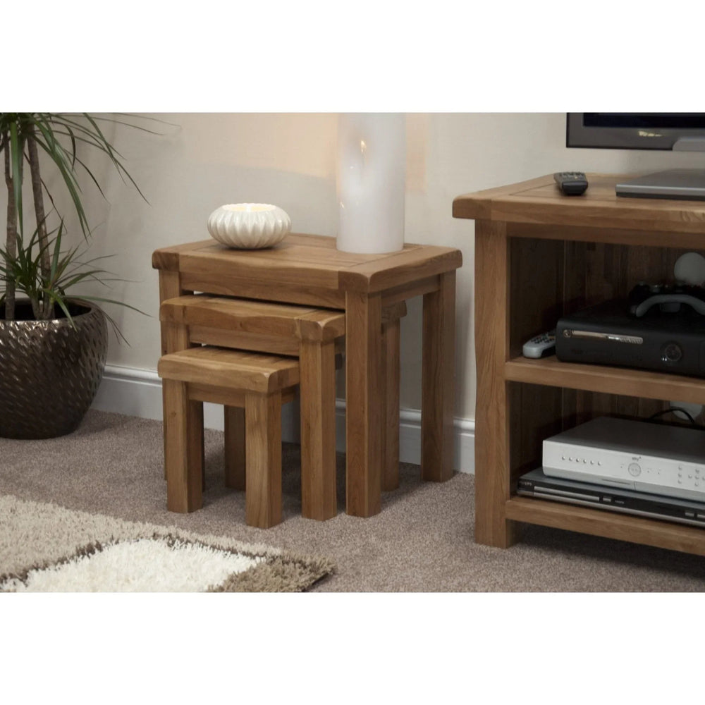 Rustic Oak Nest Of Tables