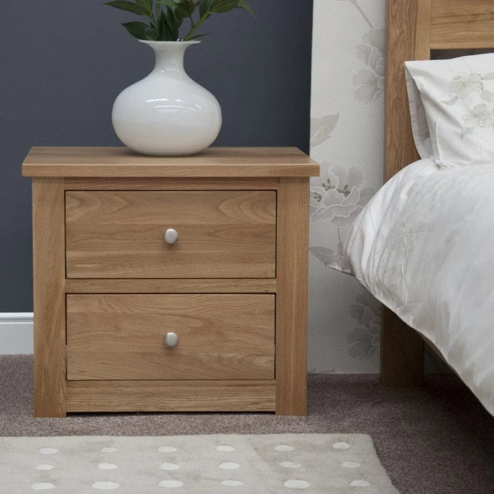 Torino 2 Drawer Wide Bedside Cabinet