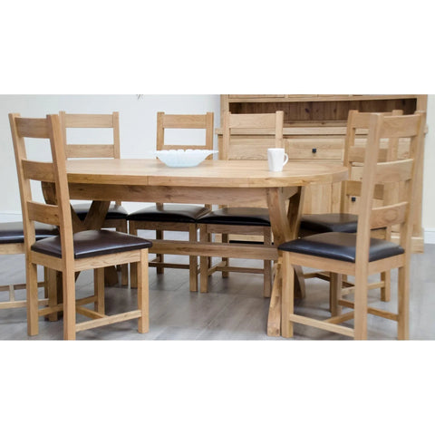 Deluxe x Leg Oval Extending Table