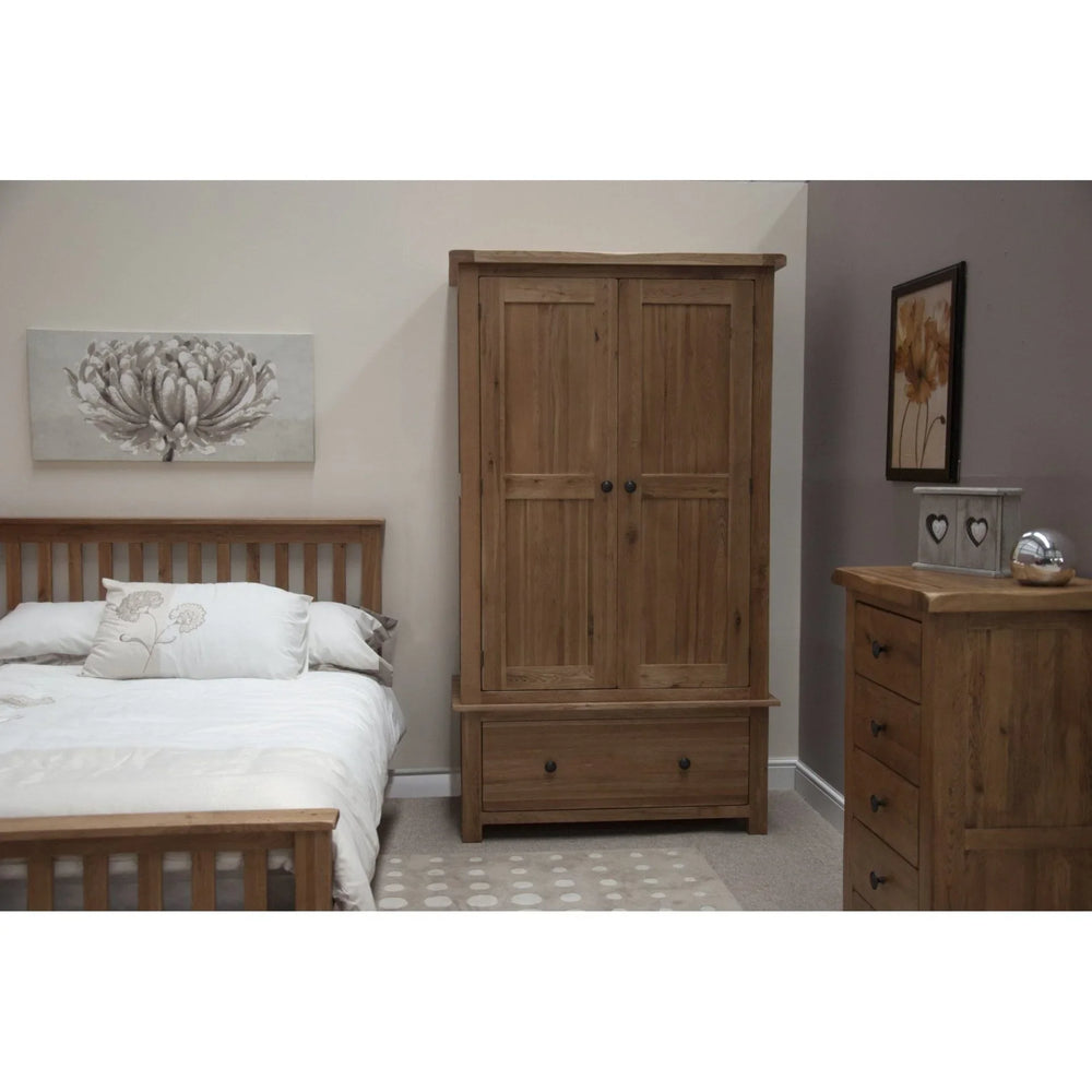 Rustic Oak Gents Wardrobe