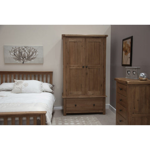 Rustic Oak Gents Wardrobe