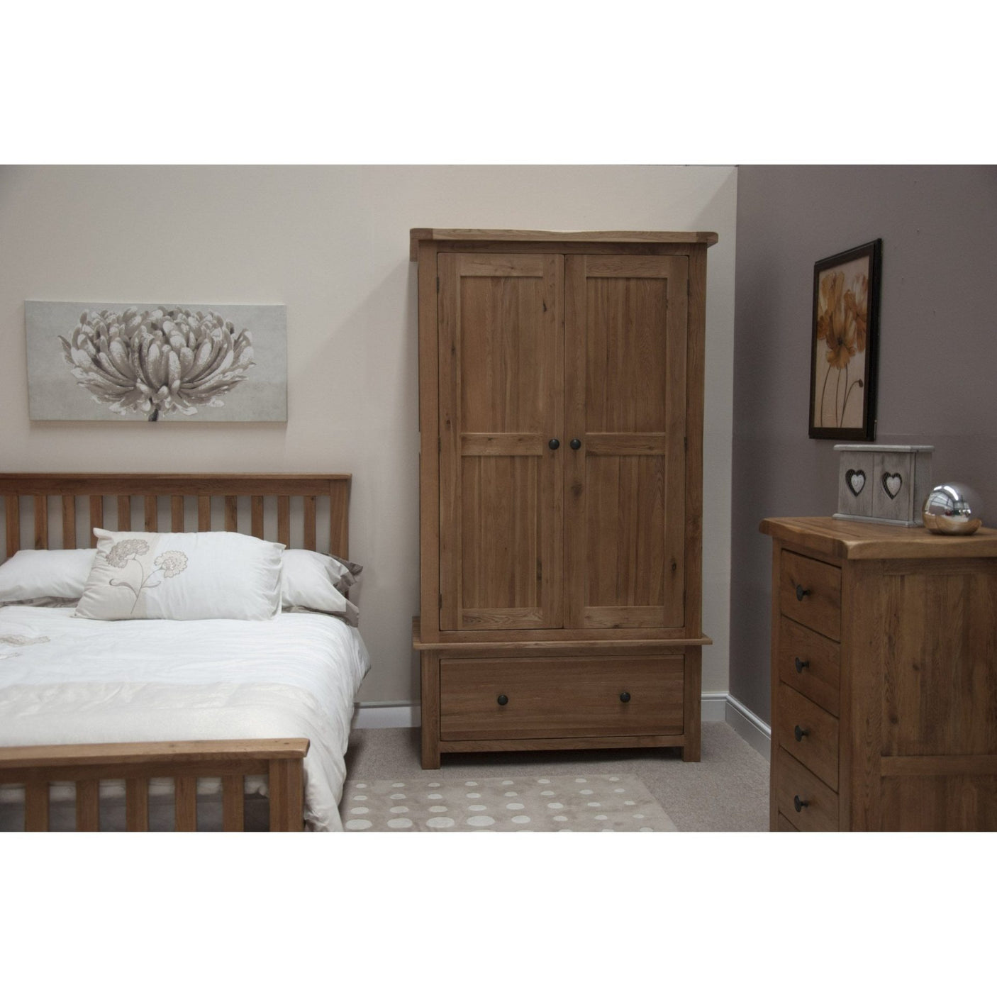 Rustic Oak Gents Wardrobe
