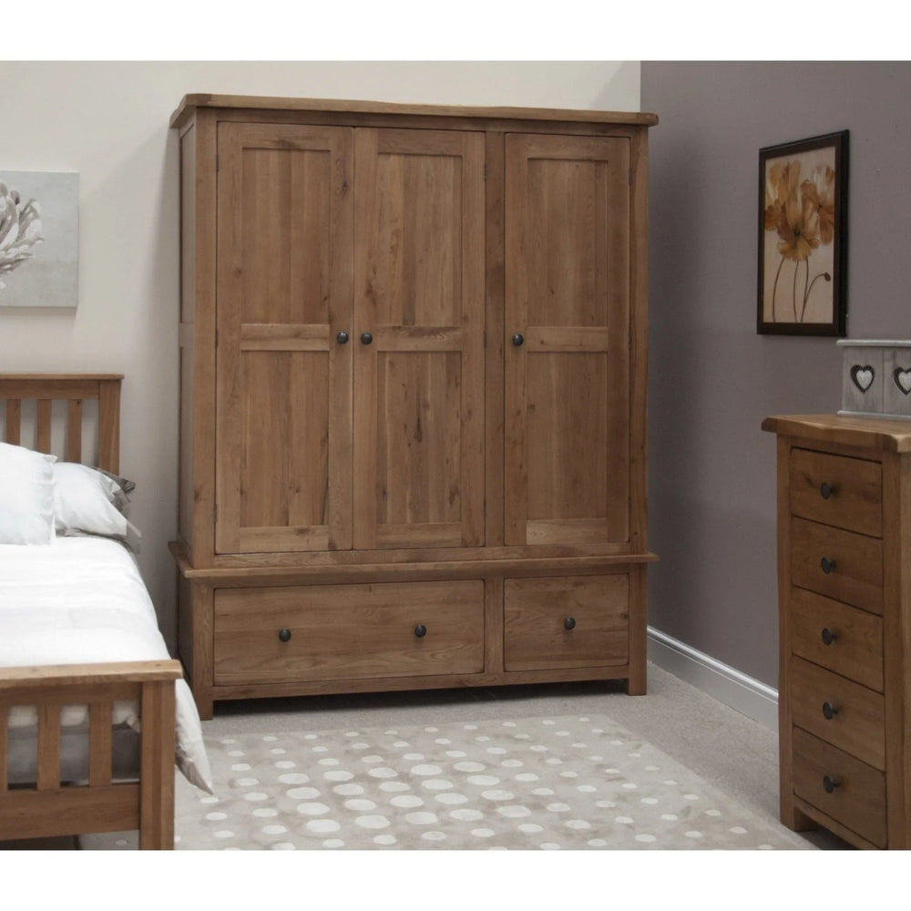 Rustic Oak Triple Wardrobe
