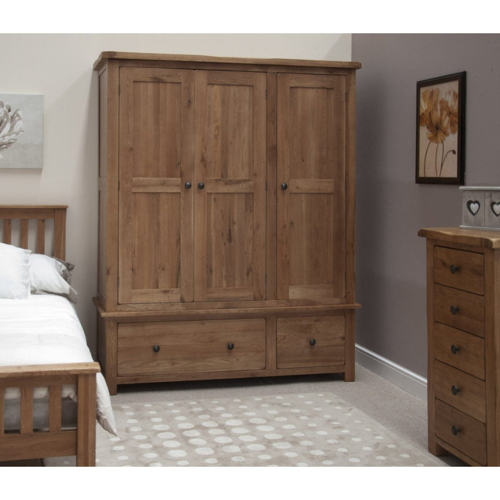 Rustic Oak Triple Wardrobe