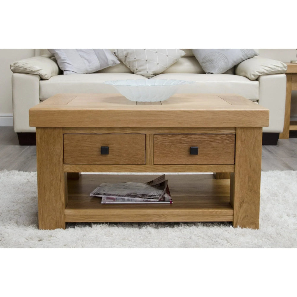 Bordeaux 3 x 2 Coffee Table With Shelf & Drawers
