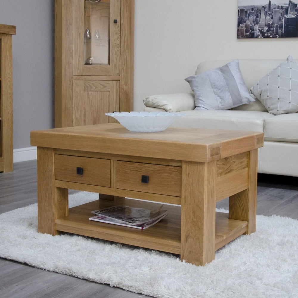 Bordeaux 3 x 2 Coffee Table With Shelf & Drawers