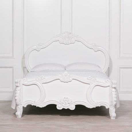 French Carved Rose Cherub Bed