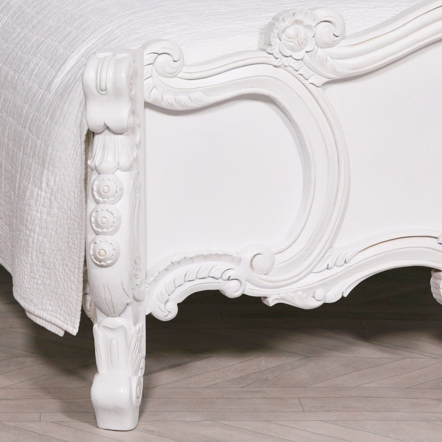 French Carved Rose Cherub Bed