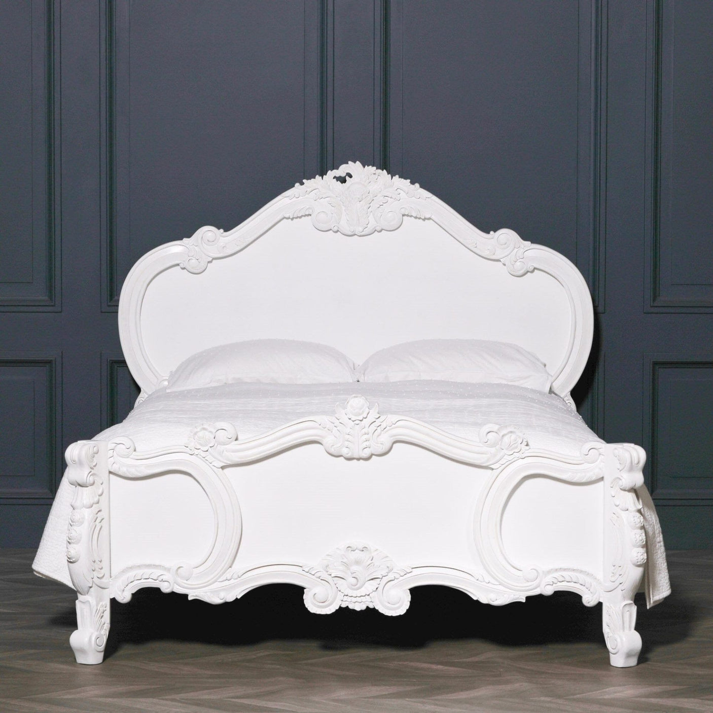 French Carved Rose Cherub Bed