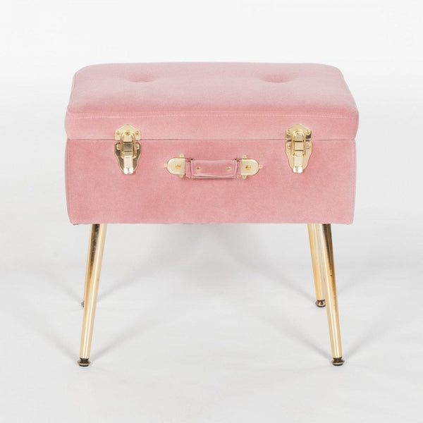 Pink Suitcase Stool With Legs