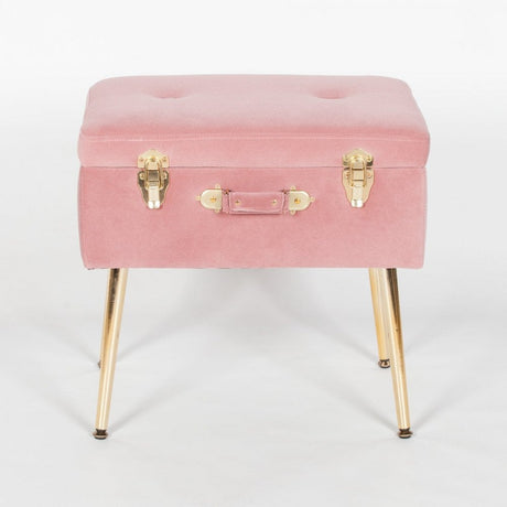 Pink Suitcase Stool With Legs
