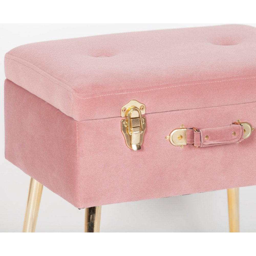 Pink Suitcase Stool With Legs