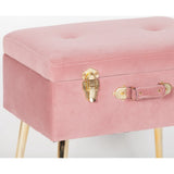Pink Suitcase Stool With Legs
