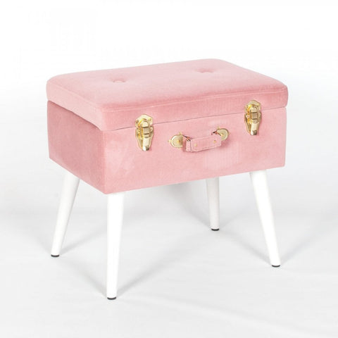 Pink Suitcase Stool With Legs