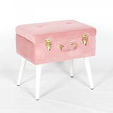 Pink Suitcase Stool With Legs