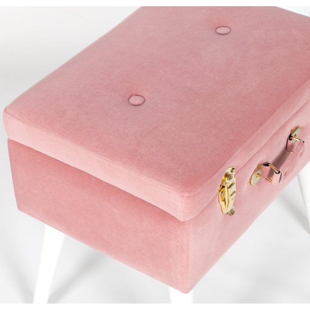 Pink Suitcase Stool With Legs