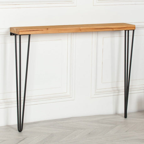 Rustic Wooden Hairpin Hall Table Console