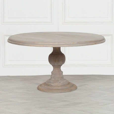 Rustic Wooden Round Dining Table