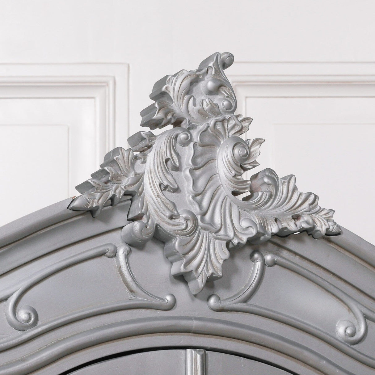 French Style Carved Double Full Mirrored Armoire