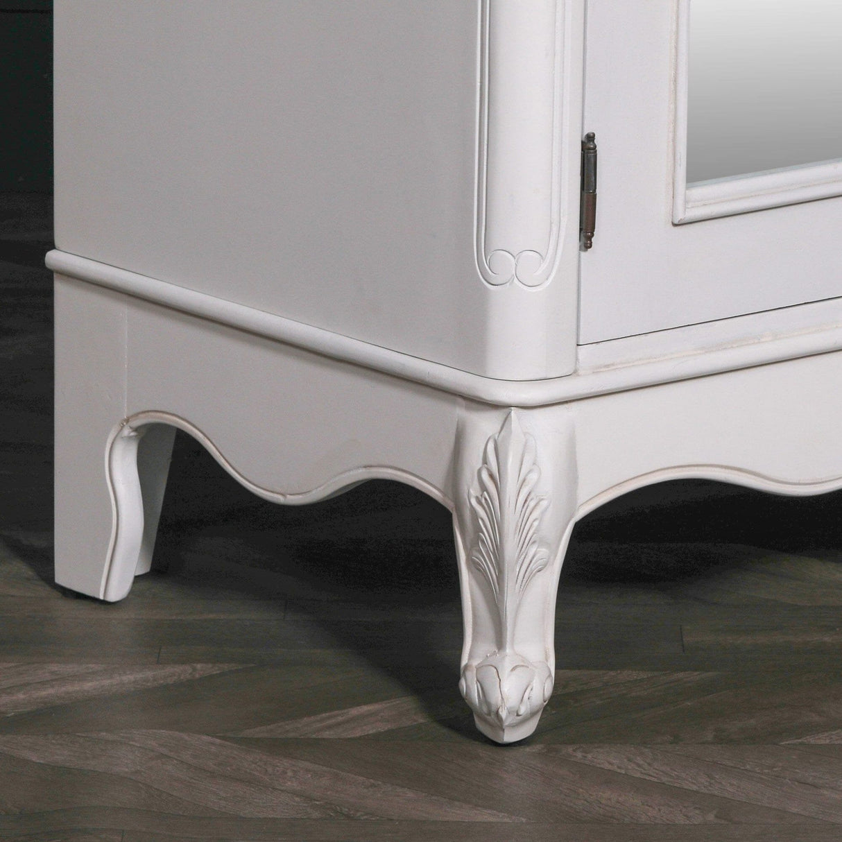French Style Carved Double Full Mirrored Armoire