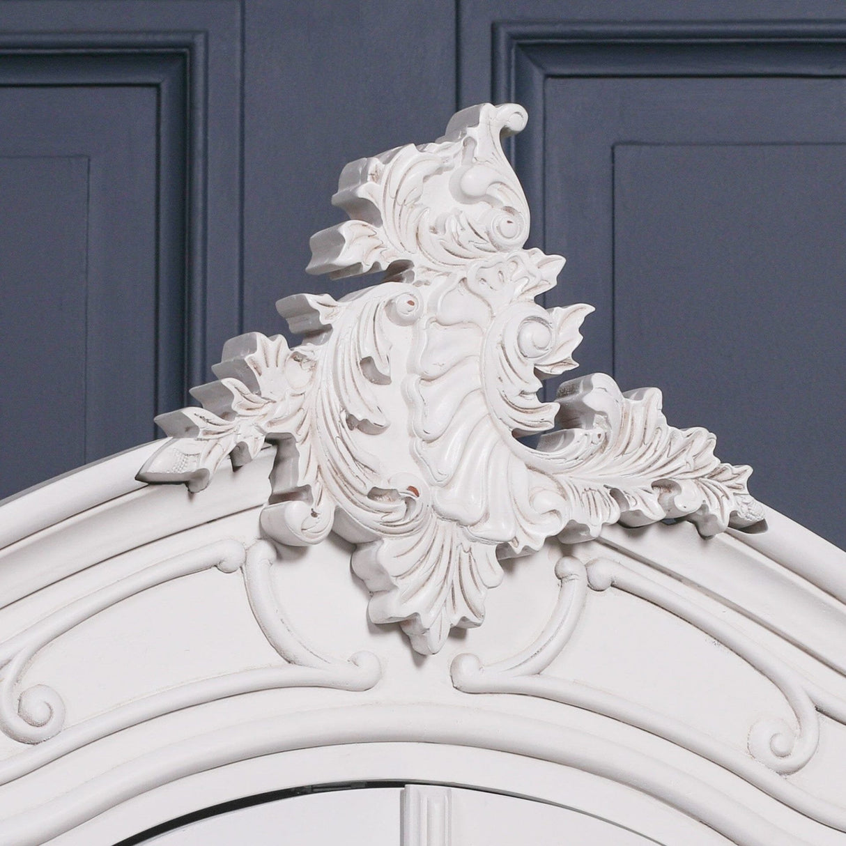 French Style Carved Double Full Mirrored Armoire