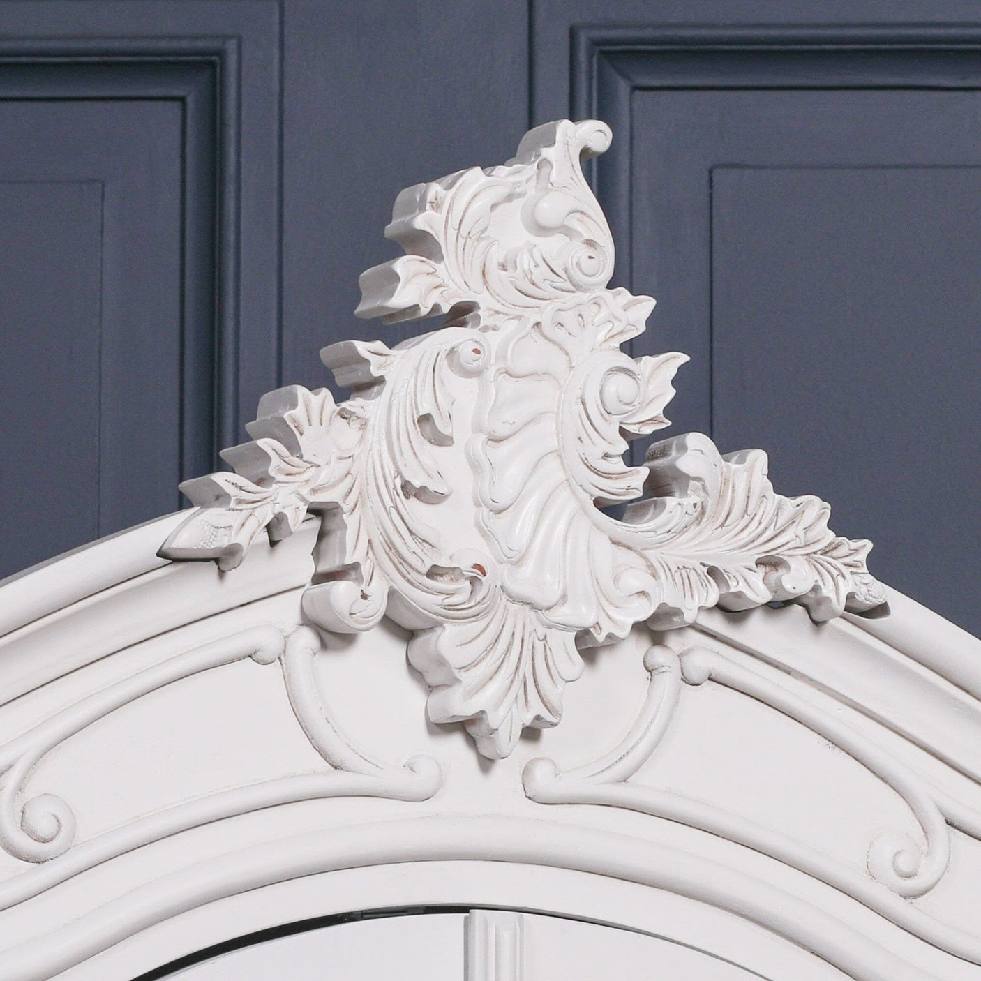 French Style Carved Double Full Mirrored Armoire